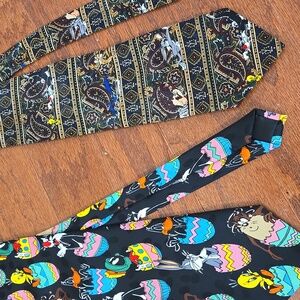 Retro Vintage Looney Tunes Ties, Set Of 2